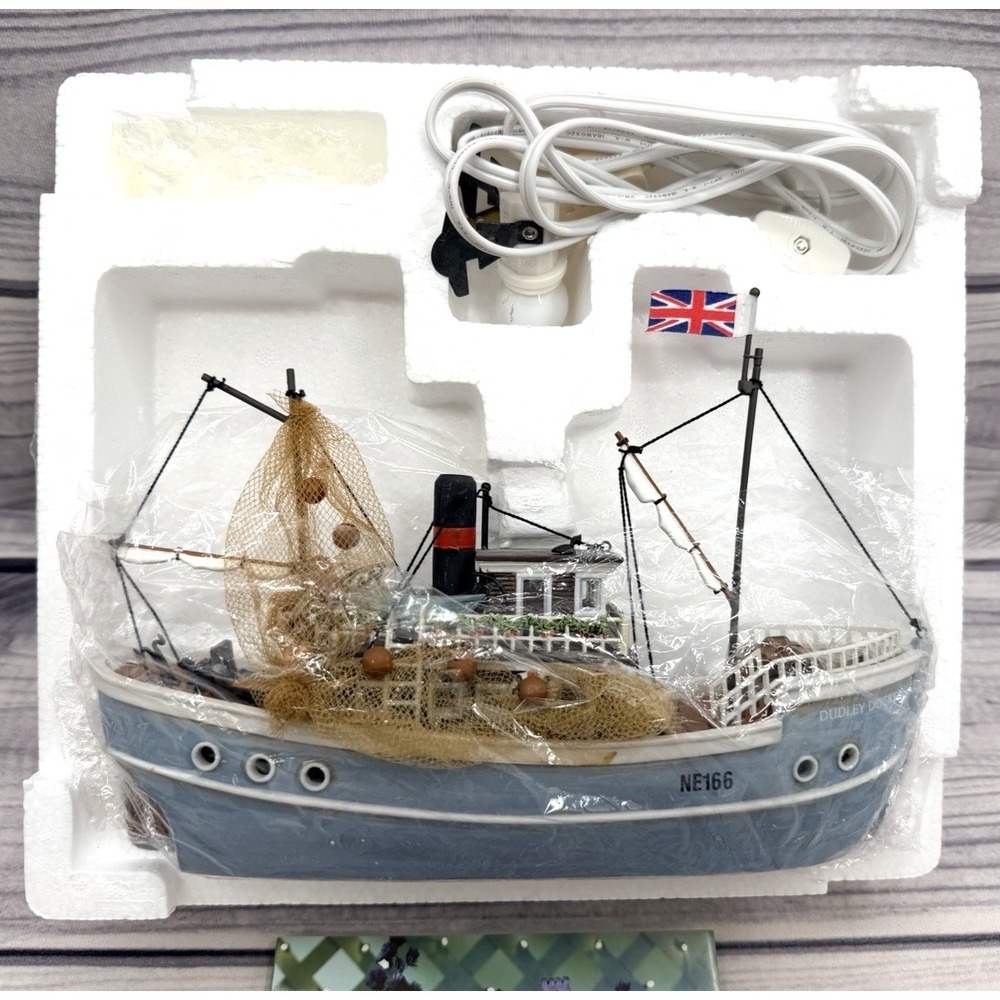 DEPT 56 DICKENS VILLAGE SERIES DUDLEY DOCKER FISHING SHIP  - RETIRED - Picture 5 of 6